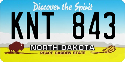 ND license plate KNT843