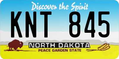 ND license plate KNT845