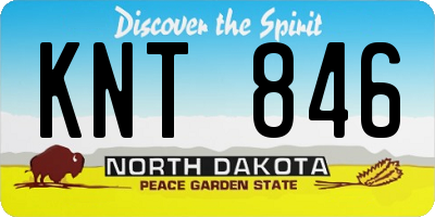 ND license plate KNT846