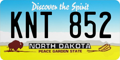 ND license plate KNT852
