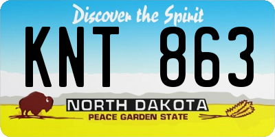 ND license plate KNT863