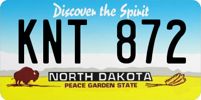 ND license plate KNT872
