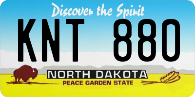 ND license plate KNT880