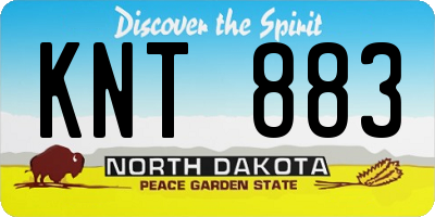 ND license plate KNT883