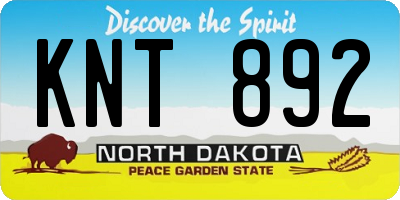ND license plate KNT892