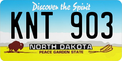 ND license plate KNT903