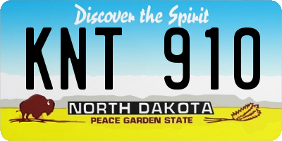 ND license plate KNT910