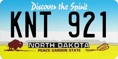 ND license plate KNT921