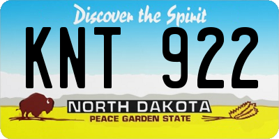 ND license plate KNT922