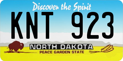 ND license plate KNT923