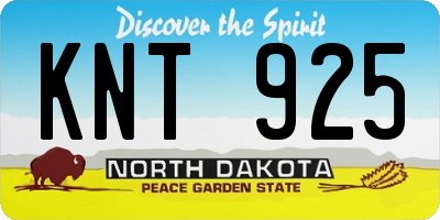 ND license plate KNT925
