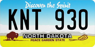 ND license plate KNT930