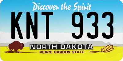 ND license plate KNT933