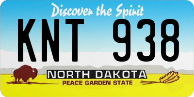 ND license plate KNT938