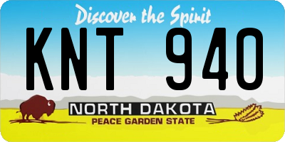 ND license plate KNT940
