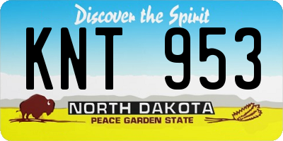 ND license plate KNT953