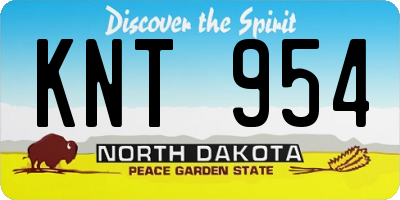 ND license plate KNT954