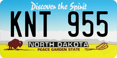 ND license plate KNT955