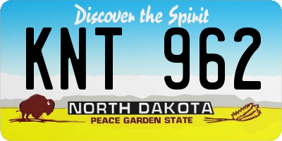 ND license plate KNT962