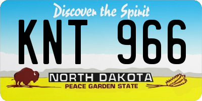 ND license plate KNT966