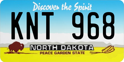 ND license plate KNT968