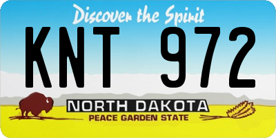 ND license plate KNT972