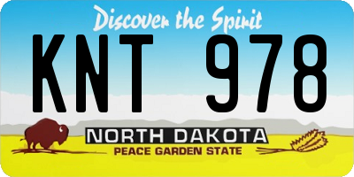 ND license plate KNT978