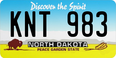 ND license plate KNT983