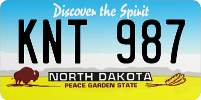 ND license plate KNT987