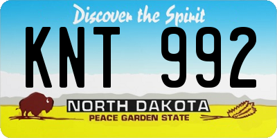 ND license plate KNT992