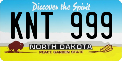 ND license plate KNT999
