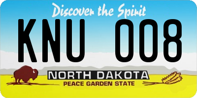 ND license plate KNU008