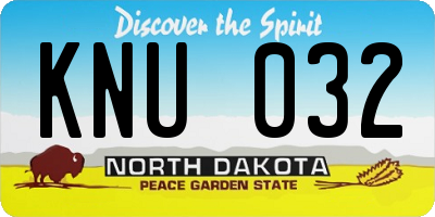 ND license plate KNU032
