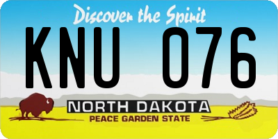 ND license plate KNU076