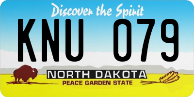 ND license plate KNU079