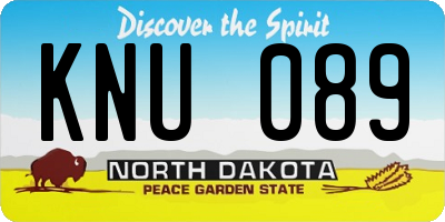 ND license plate KNU089