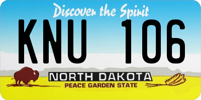 ND license plate KNU106