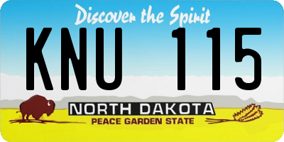 ND license plate KNU115