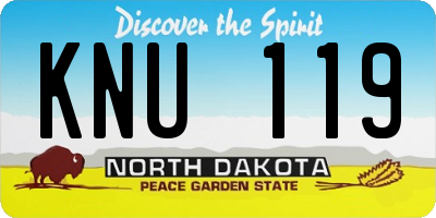 ND license plate KNU119