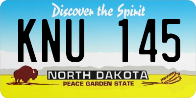 ND license plate KNU145
