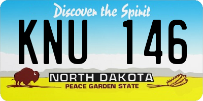 ND license plate KNU146