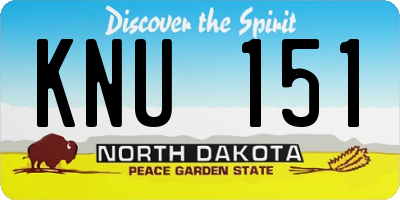 ND license plate KNU151
