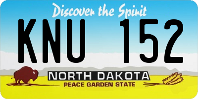 ND license plate KNU152
