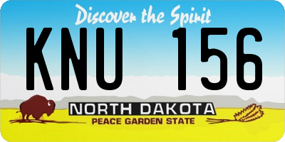 ND license plate KNU156