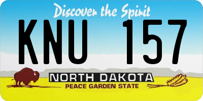 ND license plate KNU157
