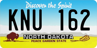 ND license plate KNU162