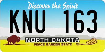ND license plate KNU163
