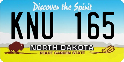 ND license plate KNU165
