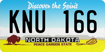 ND license plate KNU166