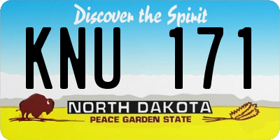 ND license plate KNU171